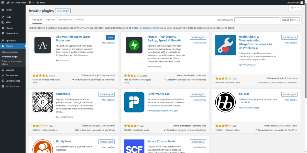 Como instalar plugins no WordPress Diretorio de plugins WordPress
